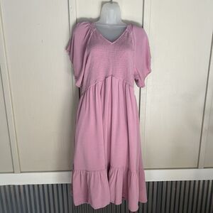 Kranda Womens Dress XXL Tiered Smocked Festival Event Lined Romantic Fairy